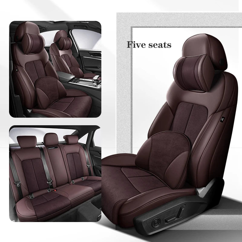 fundas de asiento de coche para Audi A5 Sportback, 2010-2015, 360 ° Surround, 100% Fit, gamuza + cuero, accesorios interiores para vehículos