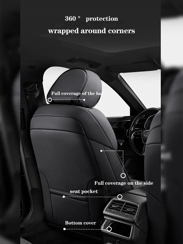 fundas de asiento de coche para Audi A5 Sportback, 2010-2015, 360 ° Surround, 100% Fit, gamuza + cuero, accesorios interiores para vehículos