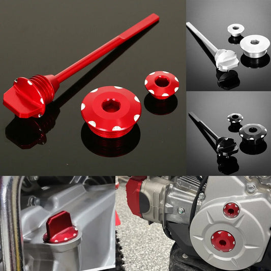 tapones de cárter de motor 3D + tapa de varilla de nivel de líquido de aceite para Honda CRF110 FCRF110 2013-2024 accesorios de motocicleta