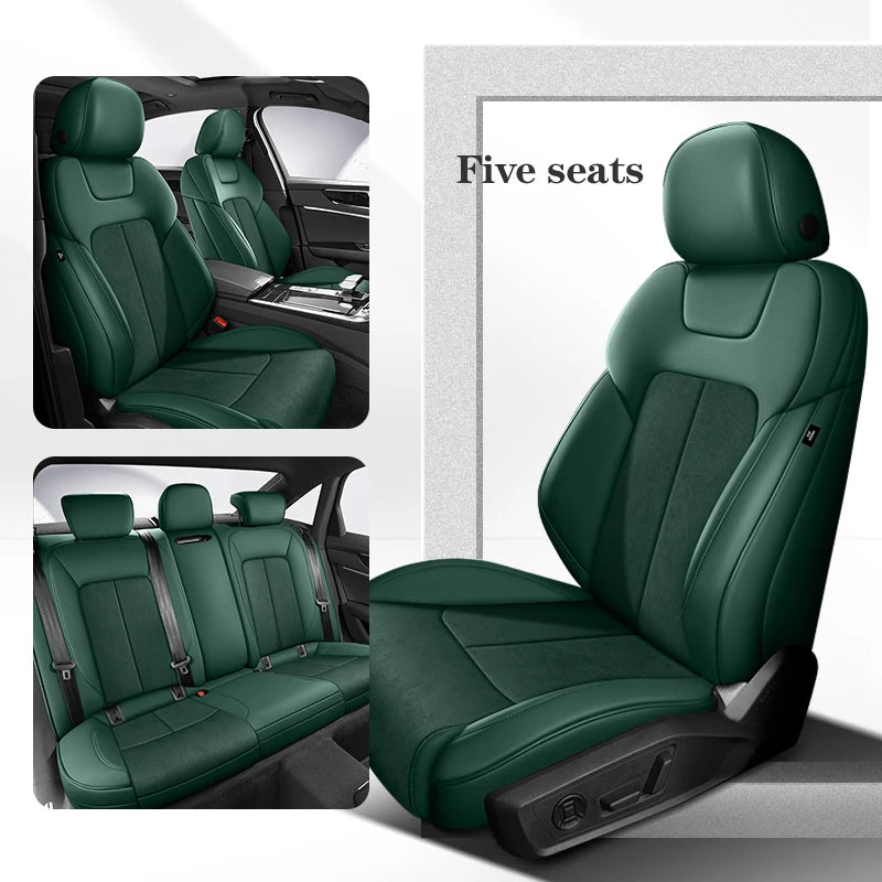 fundas de asiento de coche para Audi A5 Sportback, 2010-2015, 360 ° Surround, 100% Fit, gamuza + cuero, accesorios interiores para vehículos