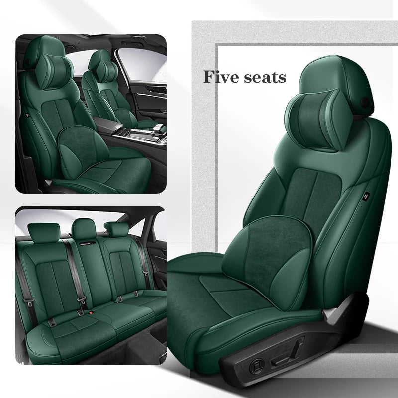 fundas de asiento de coche para Audi A5 Sportback, 2010-2015, 360 ° Surround, 100% Fit, gamuza + cuero, accesorios interiores para vehículos