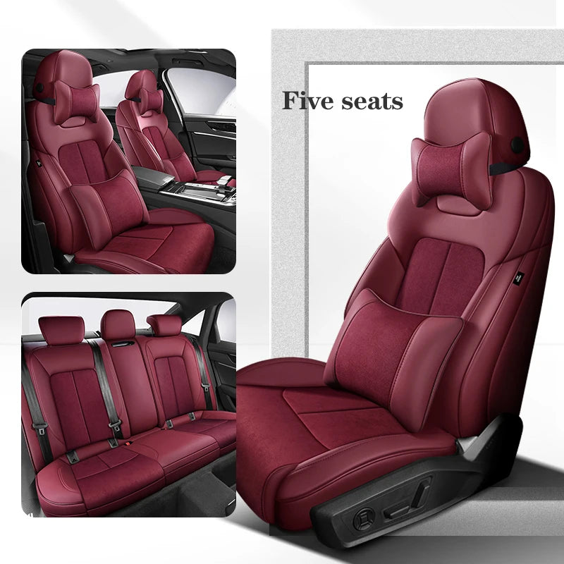fundas de asiento de coche para Audi A5 Sportback, 2010-2015, 360 ° Surround, 100% Fit, gamuza + cuero, accesorios interiores para vehículos
