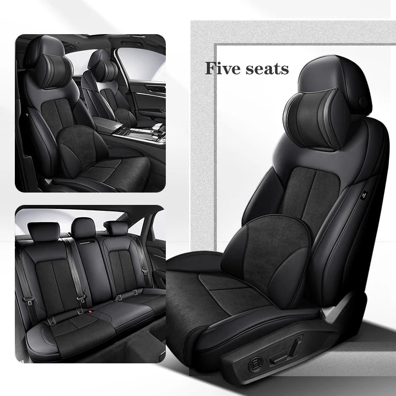 fundas de asiento de coche para Audi A5 Sportback, 2010-2015, 360 ° Surround, 100% Fit, gamuza + cuero, accesorios interiores para vehículos